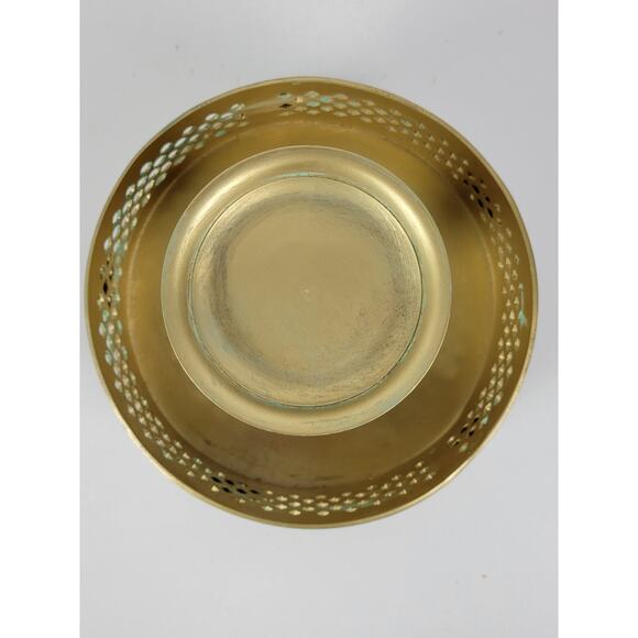 Vintage Candle‎ Holder Brass Rose Detail Victorian Footed Heavy - Picture 16 of 16